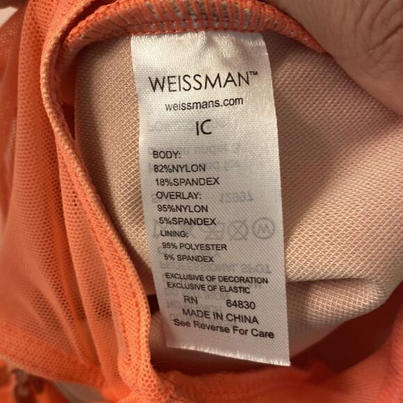 Weissman Dance costume coral orange rhinestone appliqué Take Me Home 12997 IC - Picture 9 of 11